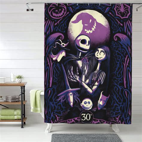 bathroom christmas curtains|nightmare before christmas shower curtain.